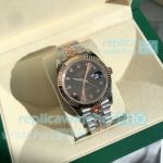 AAA Clone Rolex Datejust II Citizen 8215 Brown Face Diamond Marking Two Tone Watch 41mm 